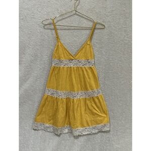 Univ. of Pink Victoria's Secret Lace Sleepwear Mini Dress Pajama Small Yellow